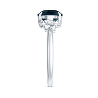 8mm Round London Blue Topaz Solitaire Floral Ring