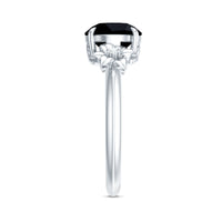2 Carat Lab Grown Black and White Diamond Flower Engagement Ring