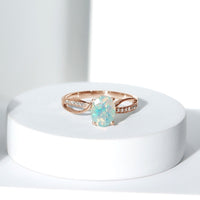 Natural 1.2 Carat Oval Opalescent Diamond Engagement Ring with Split Shank