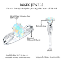 Natural 1.2 Carat Oval Opalescent Diamond Engagement Ring with Split Shank