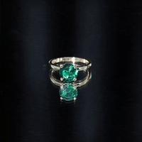 Certified 2 Carat Lab Grown Emerald Solitaire Engagement Ring