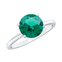Certified 2 Carat Lab Grown Emerald Solitaire Engagement Ring