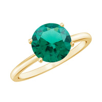Certified 2 Carat Lab Grown Emerald Solitaire Engagement Ring