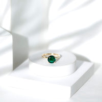 Certified 2 Carat Lab Grown Emerald Solitaire Engagement Ring
