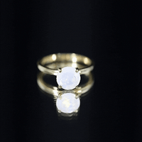 Classic 2 Carat Solitaire Ethiopian Rainbow Opal Engagement Ring