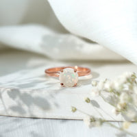 Classic 2 Carat Solitaire Ethiopian Rainbow Opal Engagement Ring