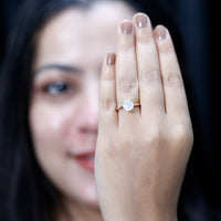 Classic 2 Carat Solitaire Ethiopian Rainbow Opal Engagement Ring
