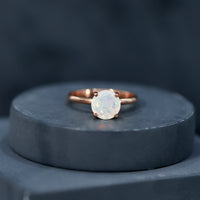 Classic 2 Carat Solitaire Ethiopian Rainbow Opal Engagement Ring