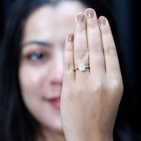 Classic 2 Carat Solitaire Ethiopian Rainbow Opal Engagement Ring