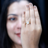 Classic 2 Carat Solitaire Ethiopian Rainbow Opal Engagement Ring