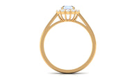 Rosec Jewels 1 CT moonstone and diamond floating halo engagement ring with intricate band and sparkling center stone.
