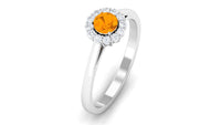 1 CT Fire Opal and Diamond Floating Halo Engagement Ring by Rosec Jewels, featuring a vibrant fire opal center and sparkling diamond accents.