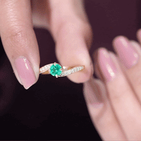 Certified 0.8 Carat Lab Grown Emerald Diamond Bypass Engagement Ring
