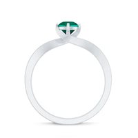 Certified 0.8 Carat Lab Grown Emerald Diamond Bypass Engagement Ring