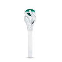 Certified 0.8 Carat Lab Grown Emerald Diamond Bypass Engagement Ring