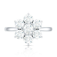 Certified Moissanite Beautiful Flower Engagement Ring