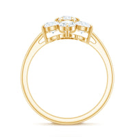 Certified Moissanite Beautiful Flower Engagement Ring