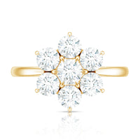 Certified Moissanite Beautiful Flower Engagement Ring