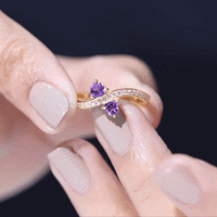 Heart-shaped amethyst engagement ring with diamond accents from Rosec Jewels, showcasing the natural purple gemstone and elegant setting.