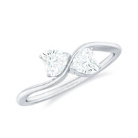 Heart Shape Moissanite Toi Et Moi Promise Ring
