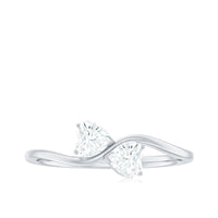 Heart Shape Moissanite Toi Et Moi Promise Ring