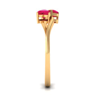 Natural Ruby Toi Et Moi Heart Promise Ring for Women