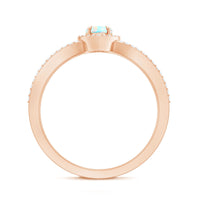 Certified Natural Ethiopian Opal Heart Shaped Engagement Ring with Diamond Halo