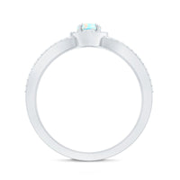 Certified Natural Ethiopian Opal Heart Shaped Engagement Ring with Diamond Halo