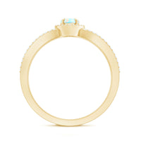 Certified Natural Ethiopian Opal Heart Shaped Engagement Ring with Diamond Halo
