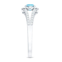 0.8 carat aquamarine and diamond split shank engagement ring for women by Rosec Jewels, featuring a stunning gemstone centerpiece.