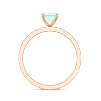 Certified Real Ethiopian Opal Princess Cut Engagement Ring with Diamond