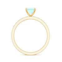 Certified Real Ethiopian Opal Princess Cut Engagement Ring with Diamond