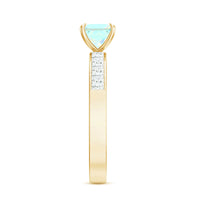 Certified Real Ethiopian Opal Princess Cut Engagement Ring with Diamond
