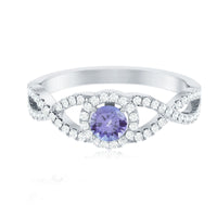 Real Tanzanite Engagement Ring with Diamond Criss Cross Shank