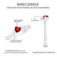 Lab Created Ruby and Diamond Twisted Heart Promise Ring