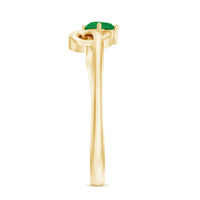 Real Emerald and Diamond Heart Promise Ring with Twisted Shank