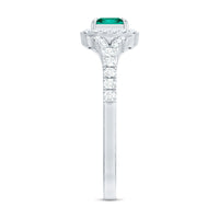 Certified Princess Cut Lab Grown Emerald Diamond Promise Ring