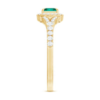 Certified Princess Cut Lab Grown Emerald Diamond Promise Ring