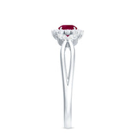 Nature Inspired Ruby Engagement Ring with Diamond for Women