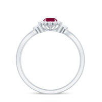 Nature Inspired Ruby Engagement Ring with Diamond for Women