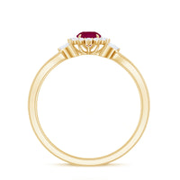 Nature Inspired Ruby Engagement Ring with Diamond for Women
