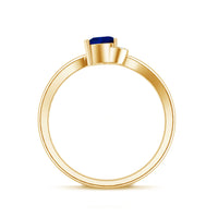 Real Heart Shape Blue Sapphire Diamond Promise Ring for Women