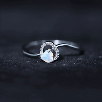 0.7 Carat Ethiopian Opal Heart Promise Ring with Diamond