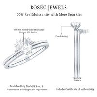 Sparkling Moissanite Solitaire Engagement Ring with Enhancer