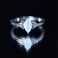 Natural Ethiopian Opal October Birthstone Ring with Celtic Knot