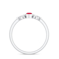 Marquise Cut Solitaire Lab Created Ruby Celtic Engagement Ring