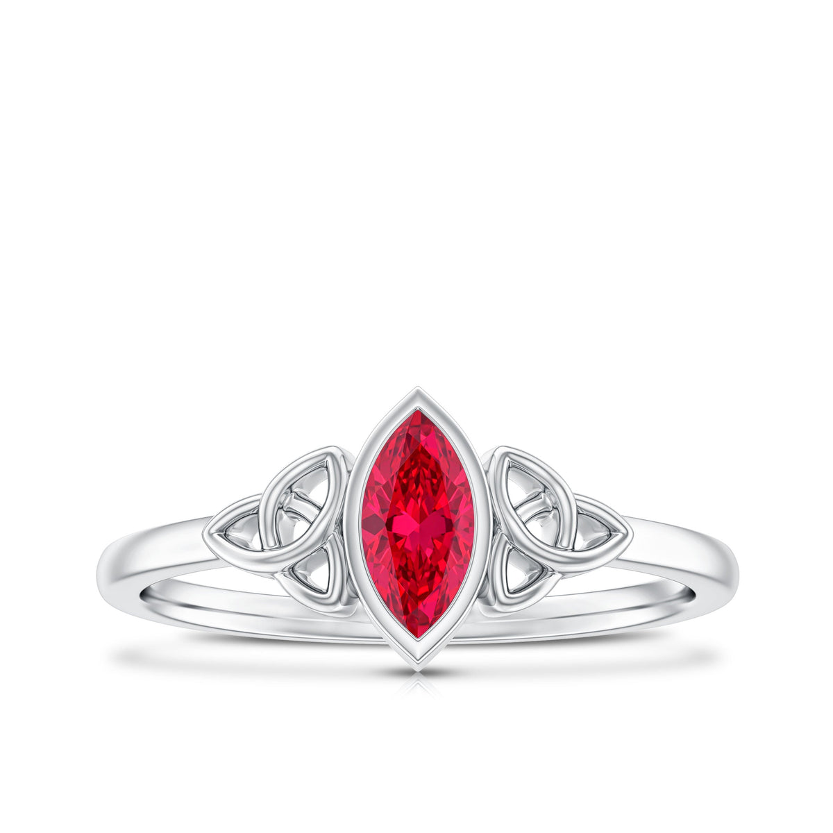 Marquise Cut Solitaire Lab Created Ruby Celtic Engagement Ring