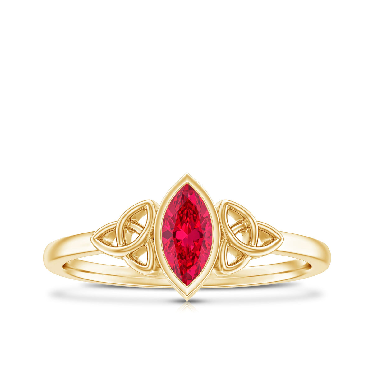 Marquise Cut Solitaire Lab Created Ruby Celtic Engagement Ring