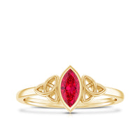Marquise Cut Solitaire Lab Created Ruby Celtic Engagement Ring