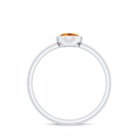 Natural 6X8mm Citrine Oval Engagement Ring in Bezel Setting